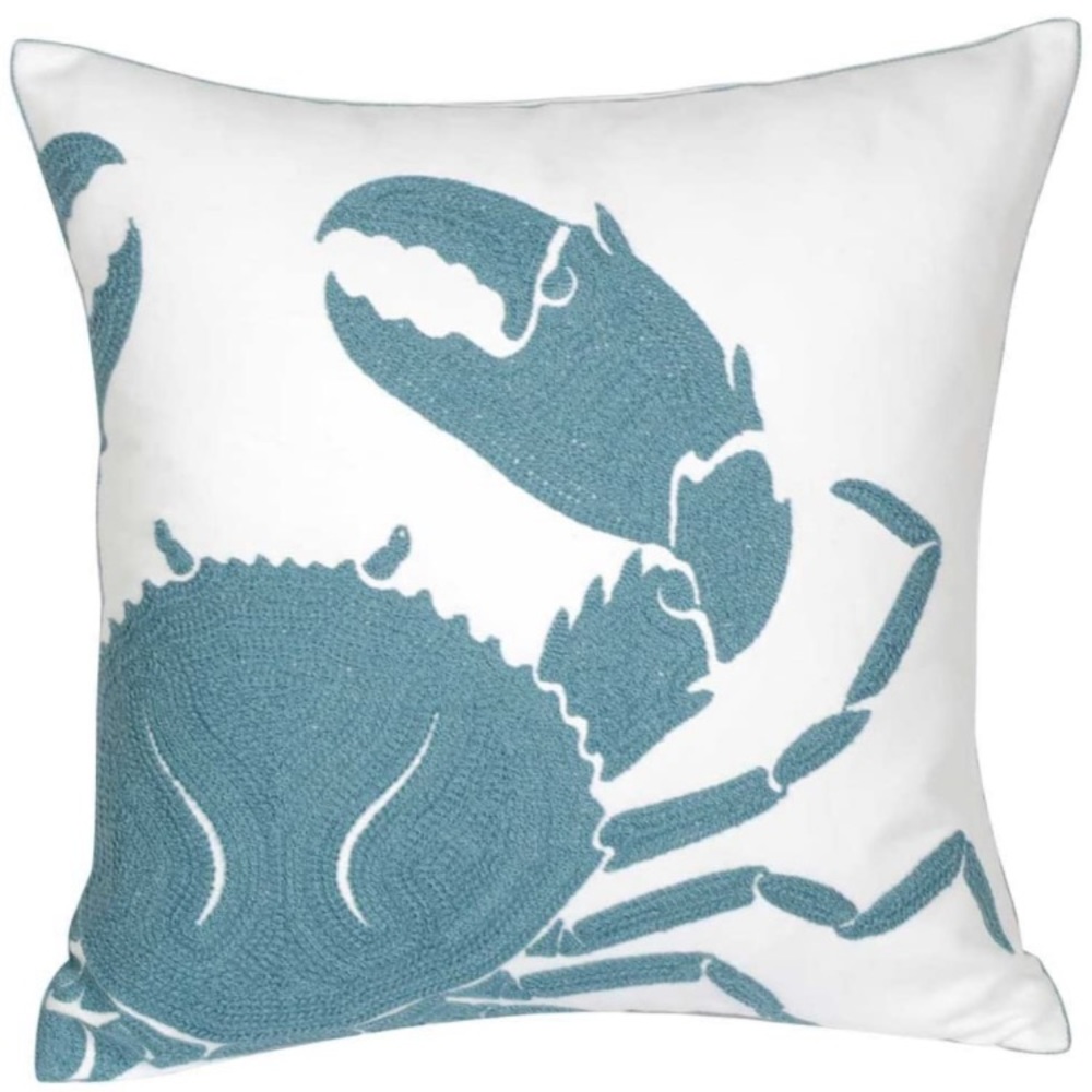 Embroidered nautical pillow COVER
